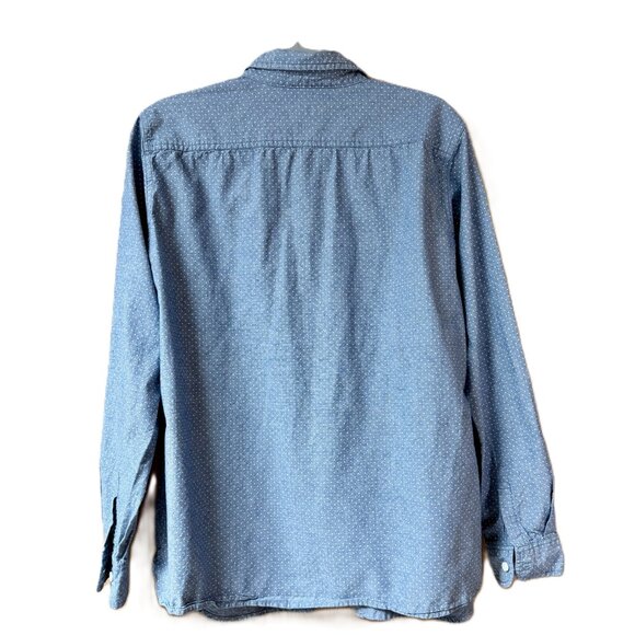 Weatherproof Vintage Chambray Polka Dot Shirt XL Womens Blue - Picture 2 of 8